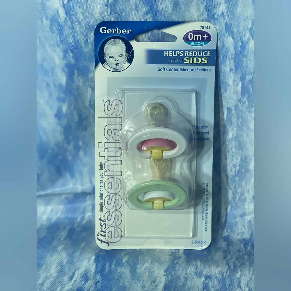Gerber Nuk First Essentials 2-pk SOFTCENTER Pacifiers BPA Free Silicone …